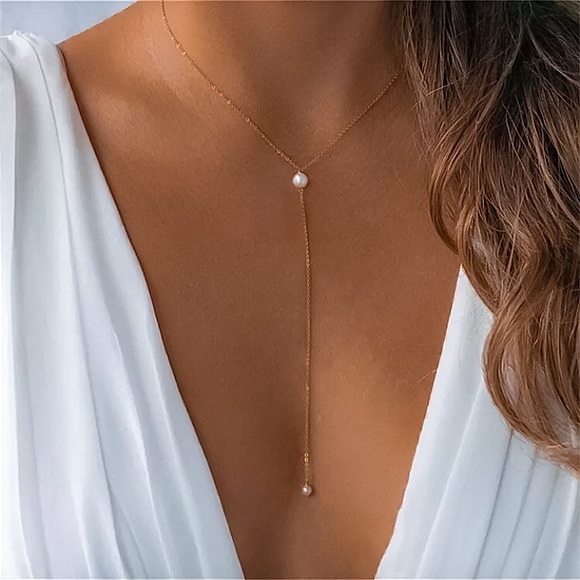 🔵𝟲𝟱%𝗢𝗙𝗙 𝗯𝘂𝗻𝗱𝗹𝗲𝘀 𝟯+🔵 NEW Delicate Pearl Drop Stainless Steel Necklace - Picture 7 of 14